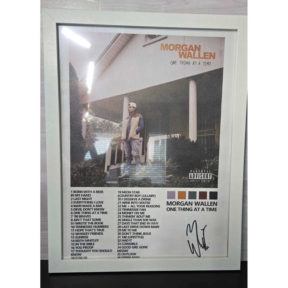 Morgan Wallen One Thing At A Time Framed Album Tracklist Poster Print 10x13